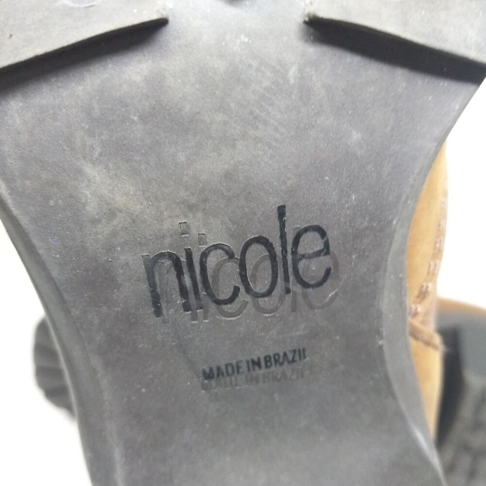 Nicole Peeper Chunky Heel Slip On Loafer-Size 7M-Vegan Leather-Block Heel-Y2K - Picture 8 of 8